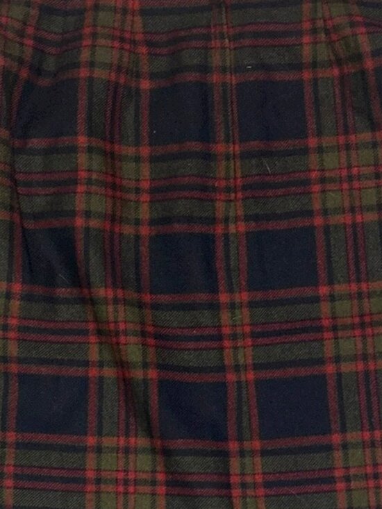 Vtg Jessica Wool Plaid Skirt Knee Length Sz L ASO Clueless Preppy Dark Academia - Picture 3 of 5